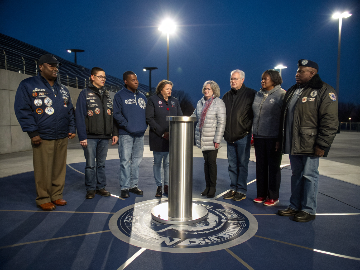 A diverse community gathering for a memorial event